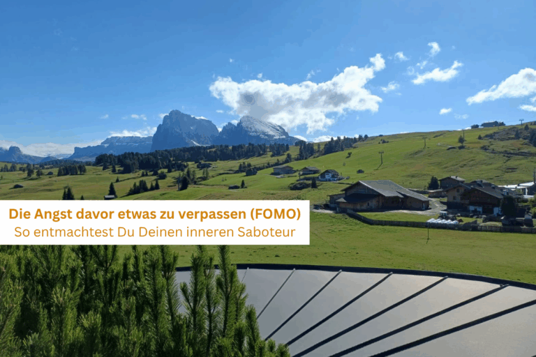 Bild in den Bergen mit Überschrift