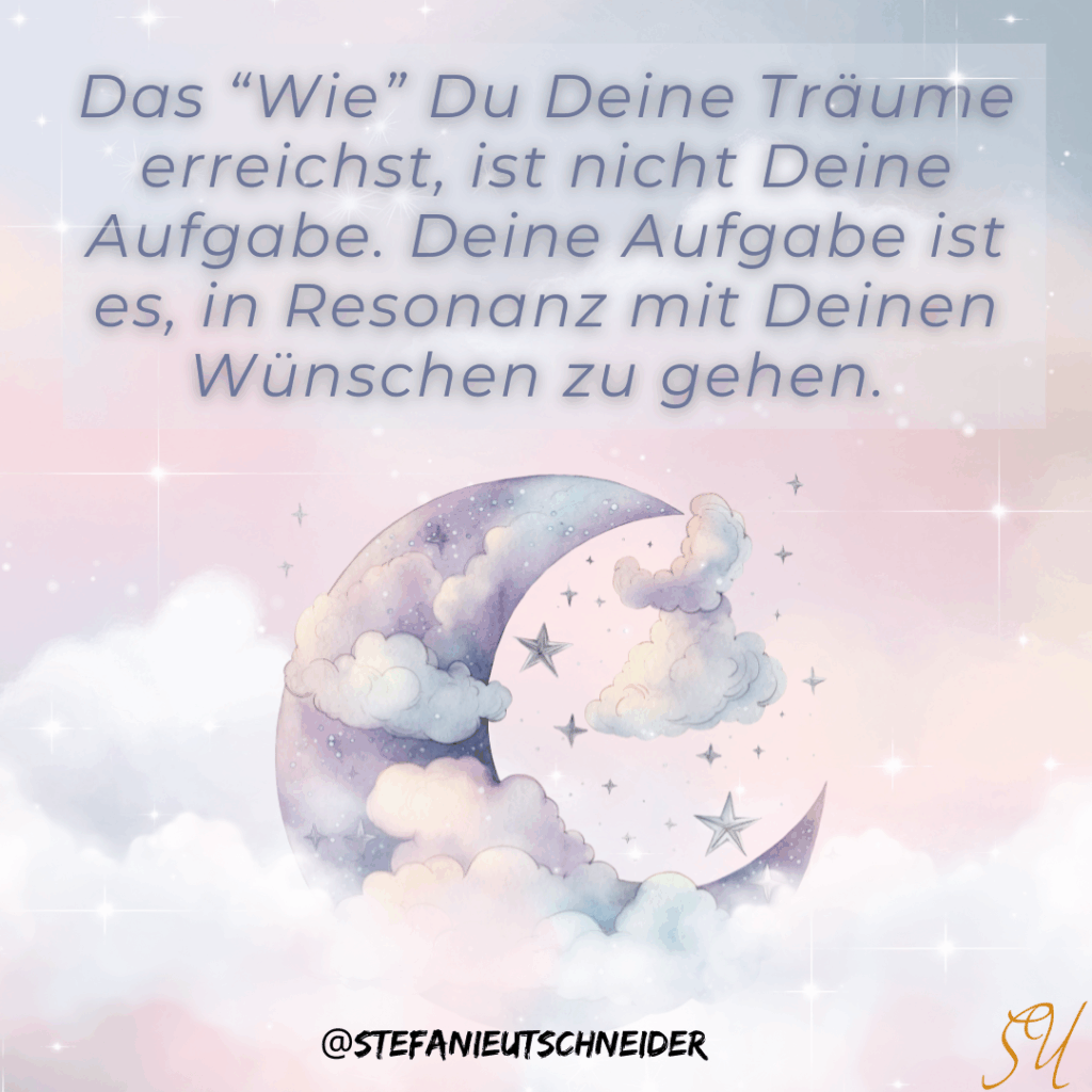 Bild mit Mond magisch, mit Text